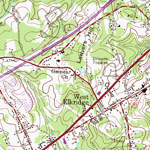 Topographic Map of Unity Baptist Church, MD