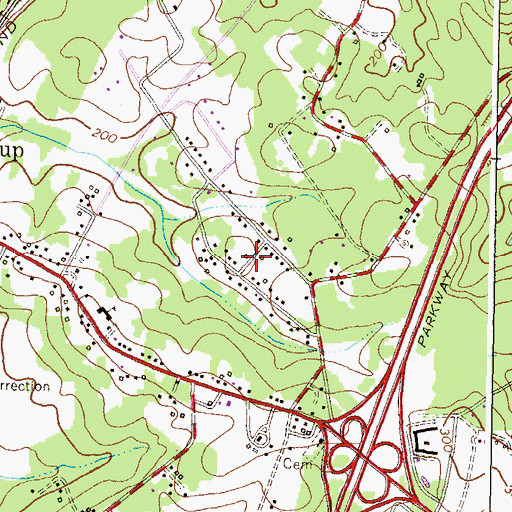 Topographic Map of Champion Forest, MD