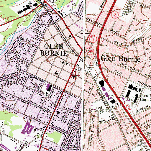 Topographic Map of Glen Burnie United Methodist Church, MD