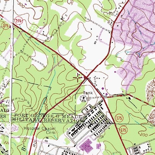 Topographic Map of Ridgeview Plaza Shopping Center, MD