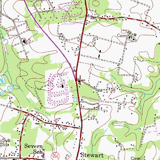 Topographic Map of Severn School (historical), MD