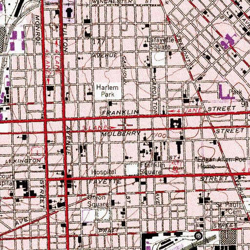 Topographic Map of Gillis Memorial Community Church, MD