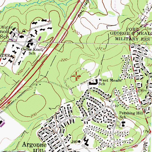 Topographic Map of Colony Fairfield, MD