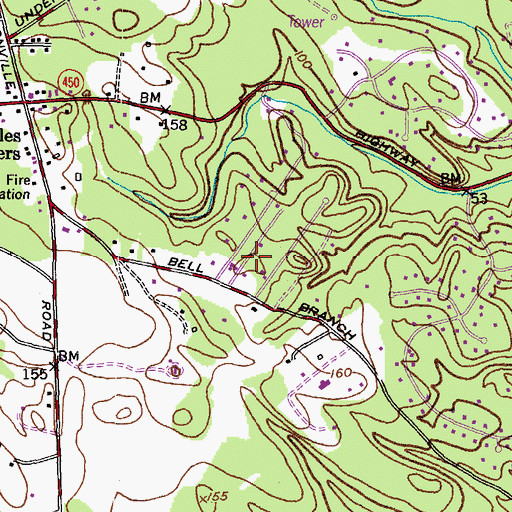 Topographic Map of Heather Woods, MD