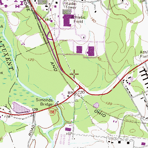 Topographic Map of Old Forge Bridge, MD