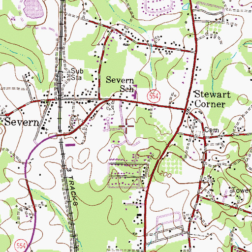Topographic Map of Andorick Acres, MD