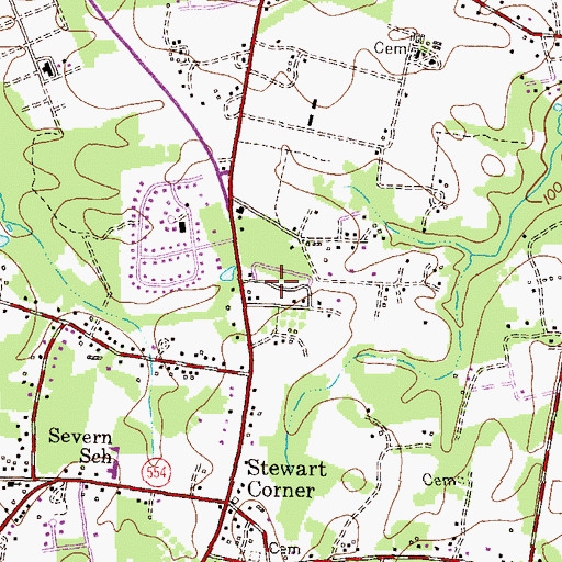Topographic Map of Crestwood Mobile Home Park, MD