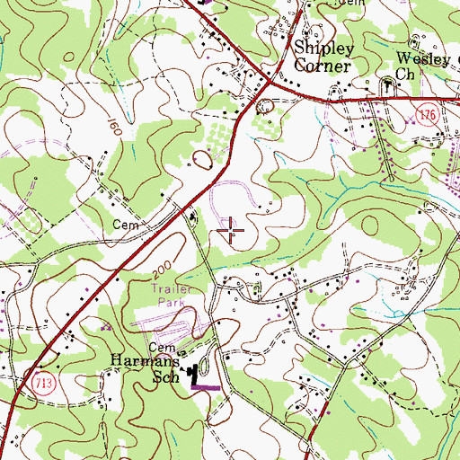 Topographic Map of Harmans Park, MD