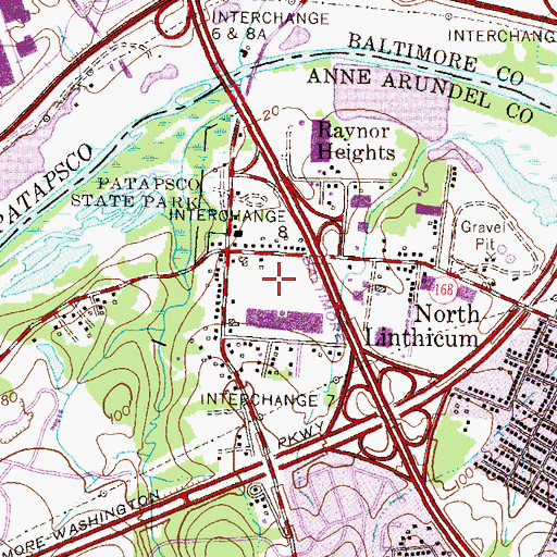 Topographic Map of Nursery Road Business Park, MD