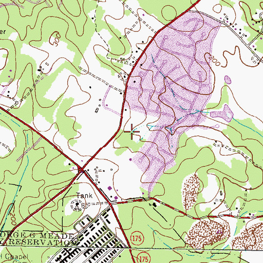 Topographic Map of Sandridge, MD