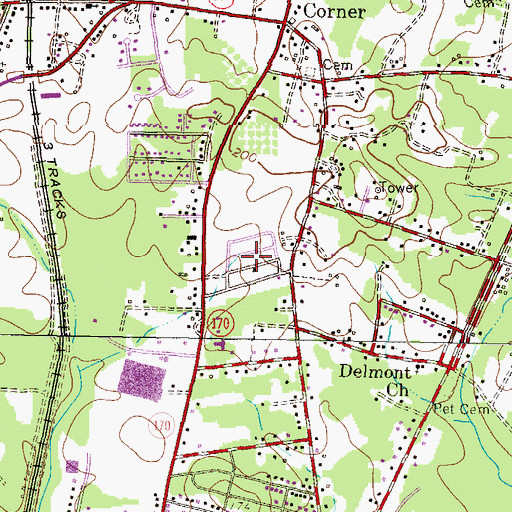 Topographic Map of Severn Mobile Home Park, MD