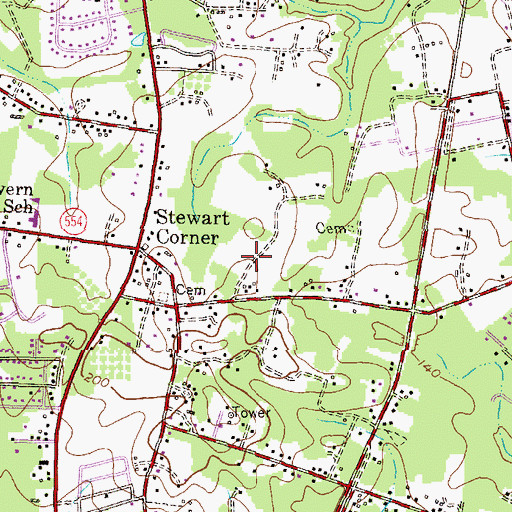 Topographic Map of Severn-Danza Park, MD