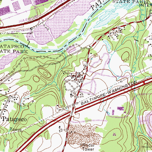 Topographic Map of Shirley Heights, MD