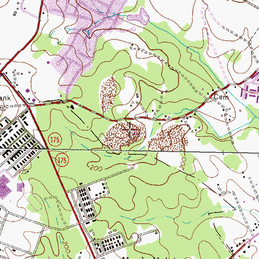 Topographic Map of Strawberry Hills, MD