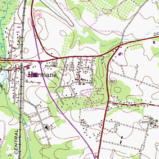 Topographic Map of Timber Ridge, MD