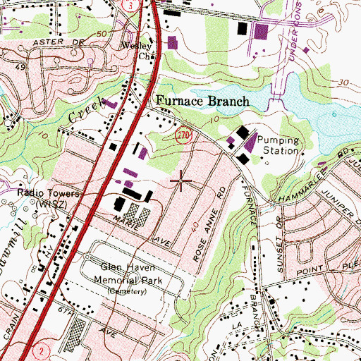 Topographic Map of Acresville, MD