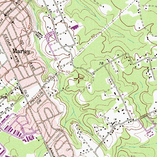 Topographic Map of Shannon Square, MD