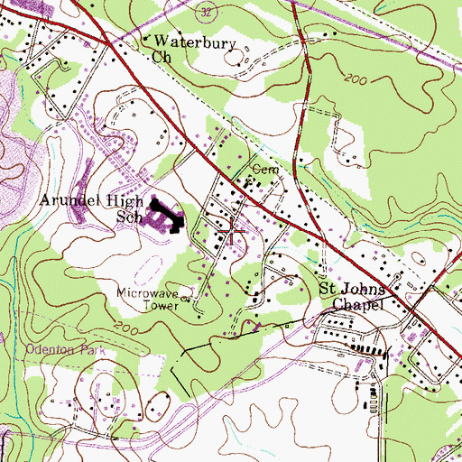 Topographic Map of Arundel View, MD