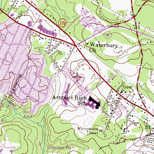 Topographic Map of Colony Ridge, MD