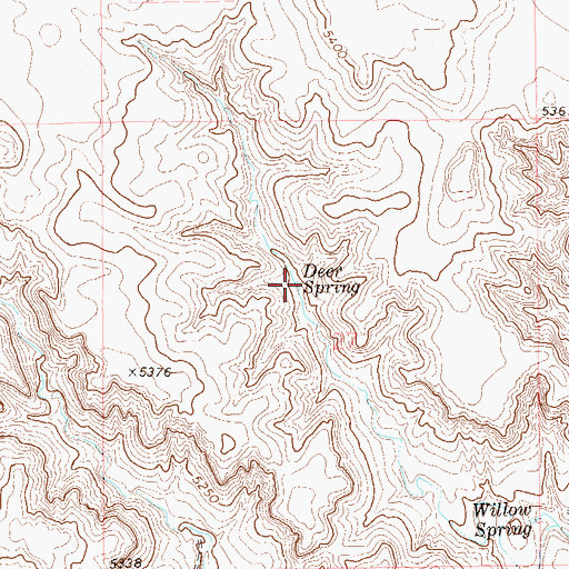 Topographic Map of Deer Spring, CO