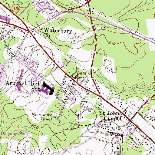 Topographic Map of First Church of God, MD