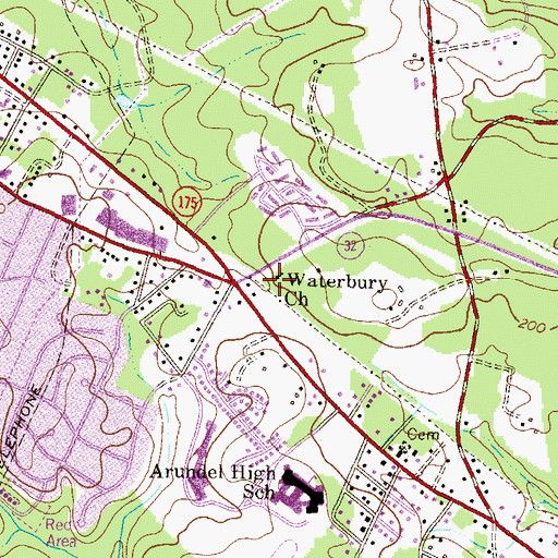 Topographic Map of Macedonia Cemetery, MD