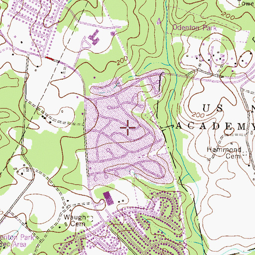 Topographic Map of Mistwood, MD