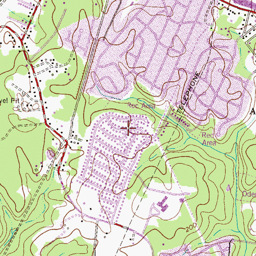 Topographic Map of Odenton Heights, MD