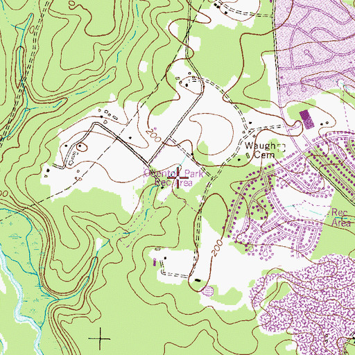 Topographic Map of Odenton Park Recreation Area, MD