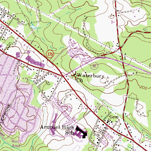 Topographic Map of Sappington School (historical), MD