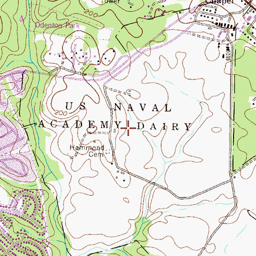 Topographic Map of United States Naval Academy Dairy Farm, MD