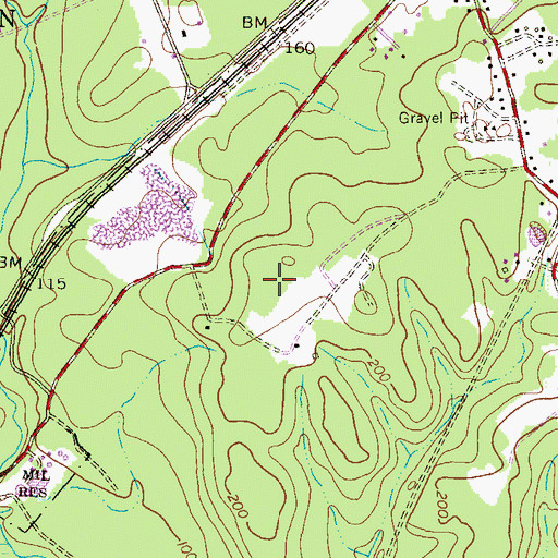 Topographic Map of Village Center Shopping Center, MD