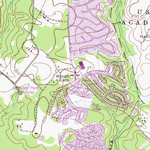 Topographic Map of Waugh Chapel (historical), MD