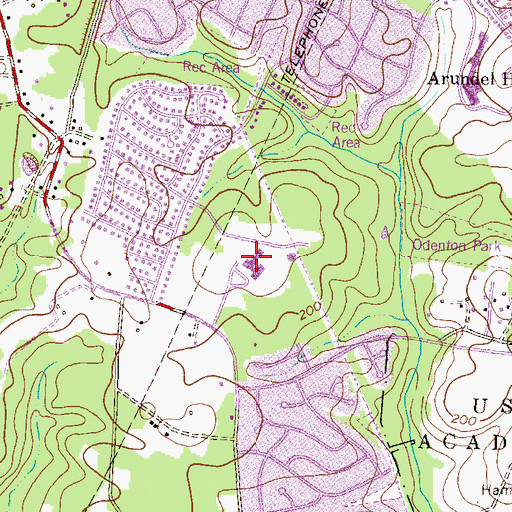 Topographic Map of Waugh Chapel Elementary School, MD