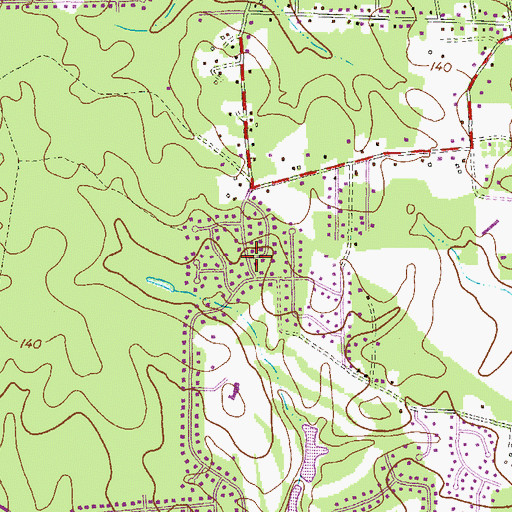 Topographic Map of Foxhollow, MD