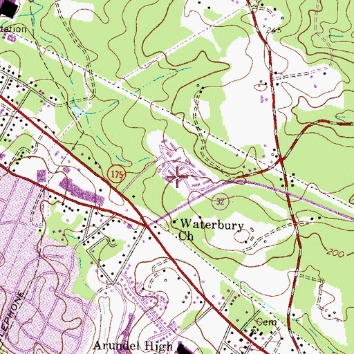 Topographic Map of Hidden Village, MD