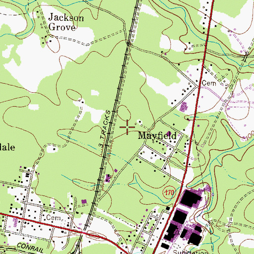 Topographic Map of Mayfield Industrial Park, MD
