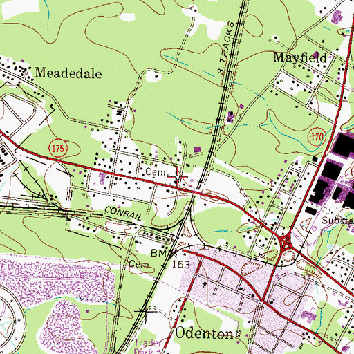 Topographic Map of Old Bethel Methodist Church, MD