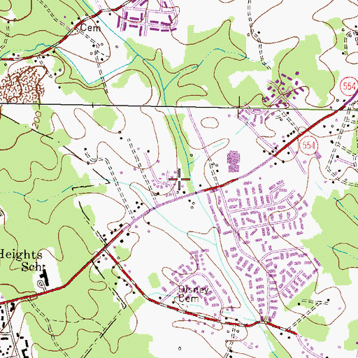 Topographic Map of Reece Heights, MD