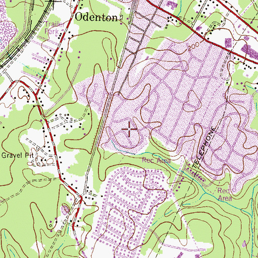 Topographic Map of Riden, MD