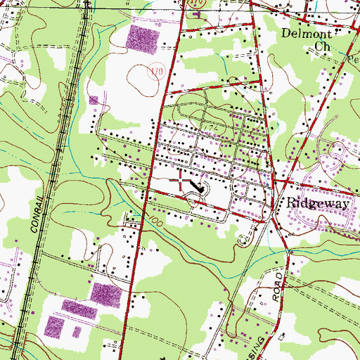 Topographic Map of Ridgeway Elementary School, MD
