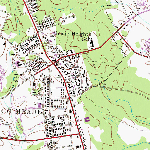 Topographic Map of Watt Cemetery (historical), MD