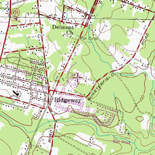 Topographic Map of Wedgewood Forest, MD