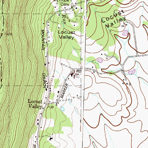 Topographic Map of Church of God, MD