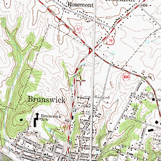 Topographic Map of Brunswick Heights Park, MD
