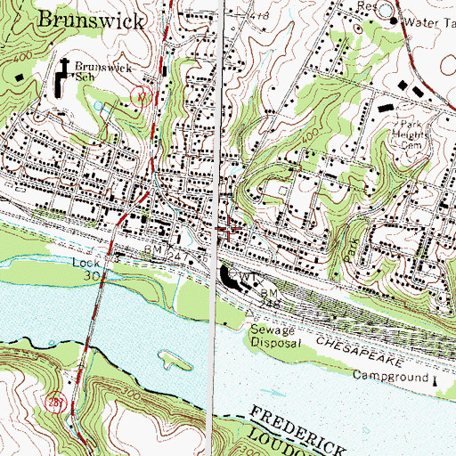 Topographic Map of Grace Episcopal Church, MD