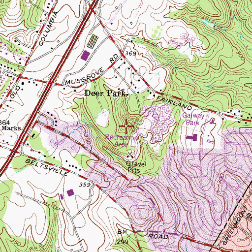 Topographic Map of East Fairland Park, MD