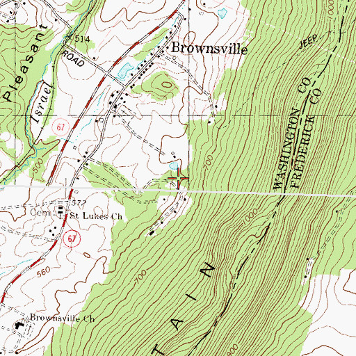 Topographic Map of Yourtee Spring, MD