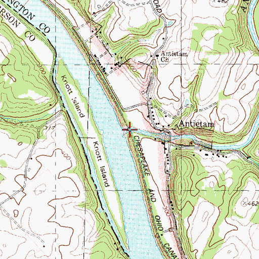 Topographic Map of Antietam Creek Aqueduct, MD