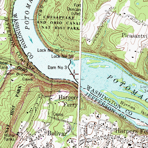Topographic Map of Dam Number 3, MD